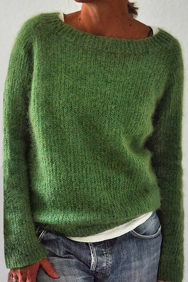 Florcoo Casual Solid O Neck Sweater - Versatile Style Choice