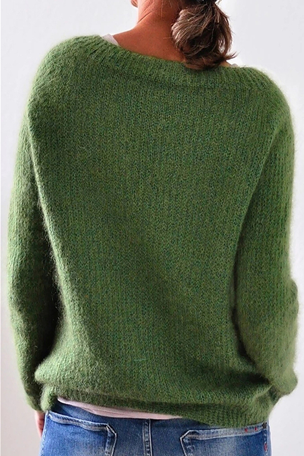 Florcoo Casual Solid O Neck Sweater - Versatile Style Choice