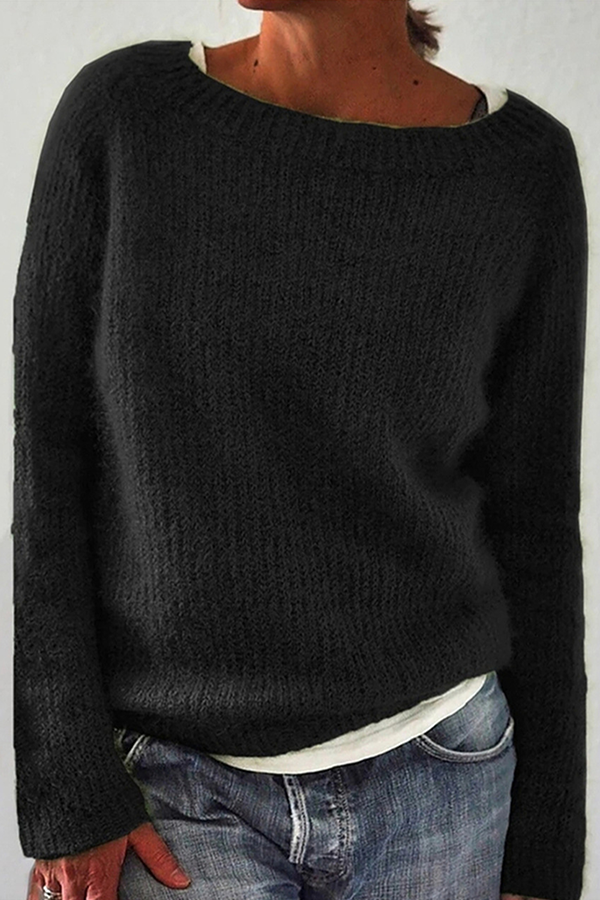 Florcoo Casual Solid O Neck Sweater - Versatile Style Choice