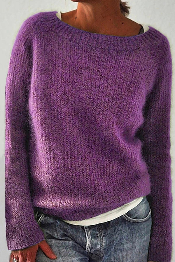 Florcoo Casual Solid O Neck Sweater - Versatile Style Choice