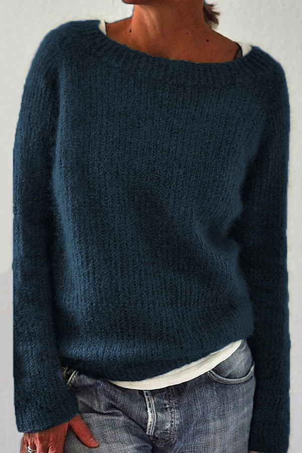 Florcoo Casual Solid O Neck Sweater - Versatile Style Choice