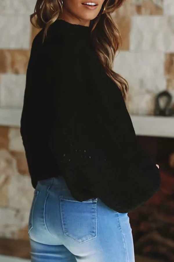 Solid Patchwork Turtleneck Sweater for Effortless Style