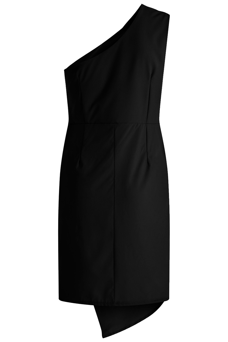 Casual Solid Patchwork One Shoulder Irregular Dress Dresses(5 Colors) - Fashionpara