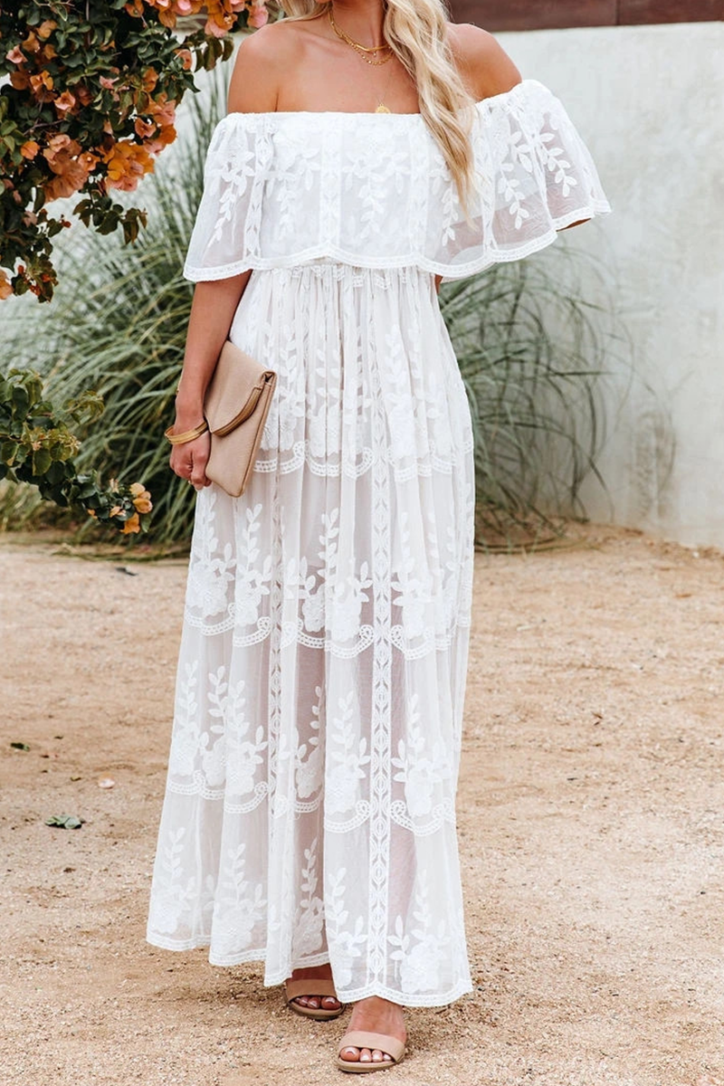 Fashion Street Print Patchwork Off the Shoulder A Line Dresses  Fashionpara