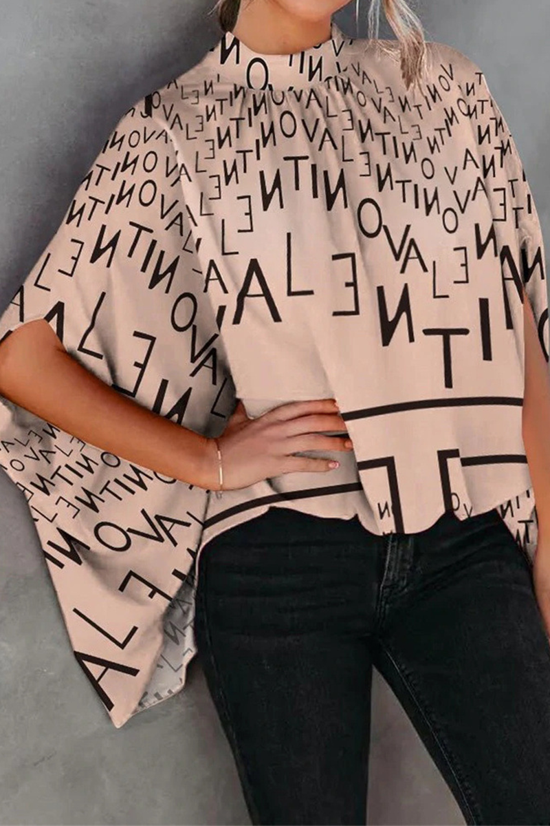 Fashion Print Patchwork Half A Turtleneck Tops  Fashionpara