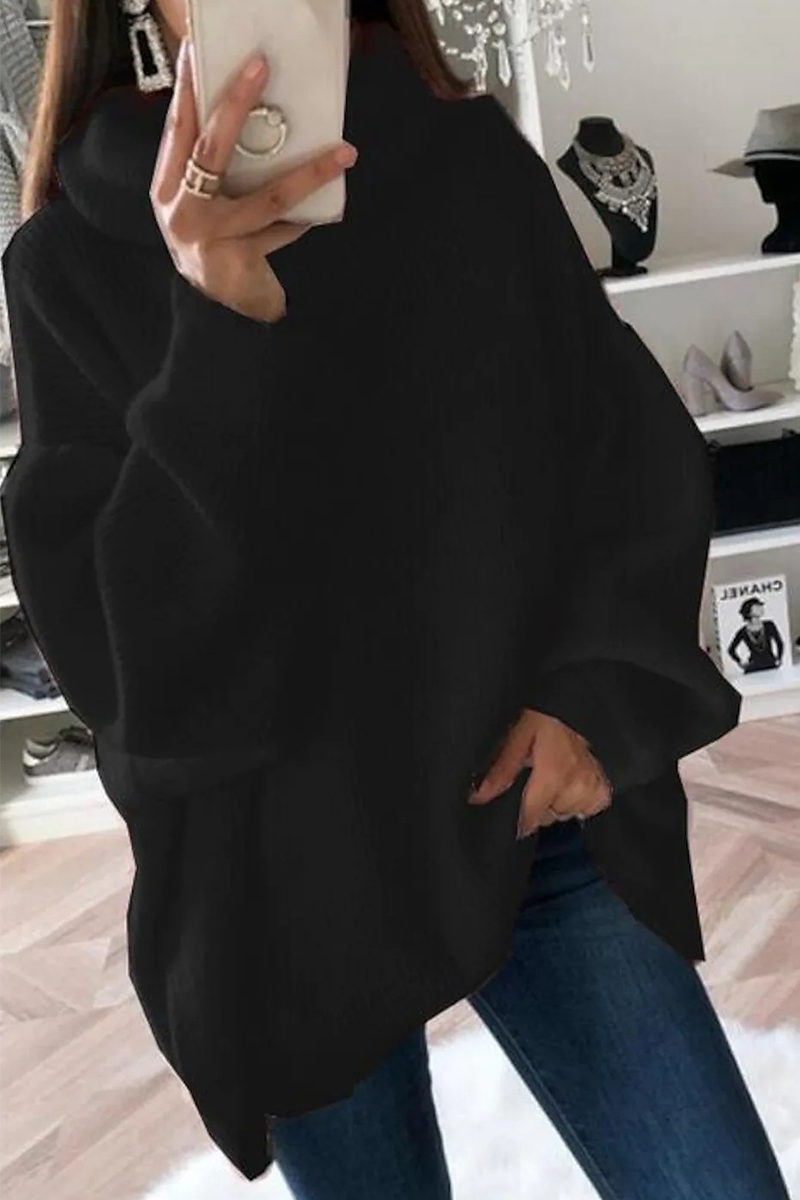 Florcoo Solid Patchwork Turtleneck Sweater in Five Colors