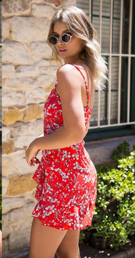 Floral Print Square Neck Sleeveless Wrap Mini Dress