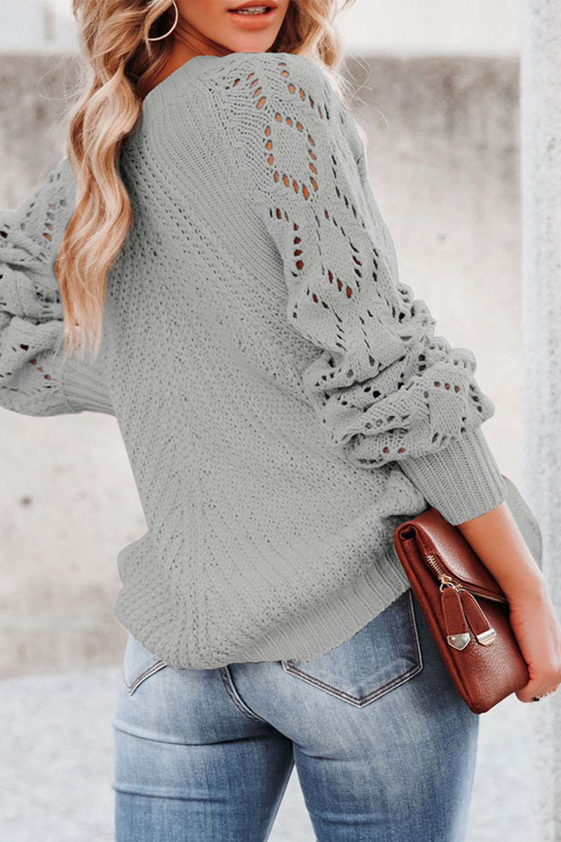 Florcoo Solid Patchwork O Neck Sweater in 7 Elegant Colors