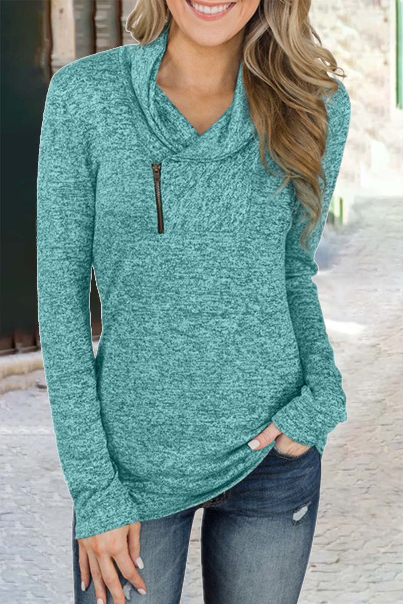 Casual Solid Patchwork U Neck Tops(5 Colors) - Fashionpara