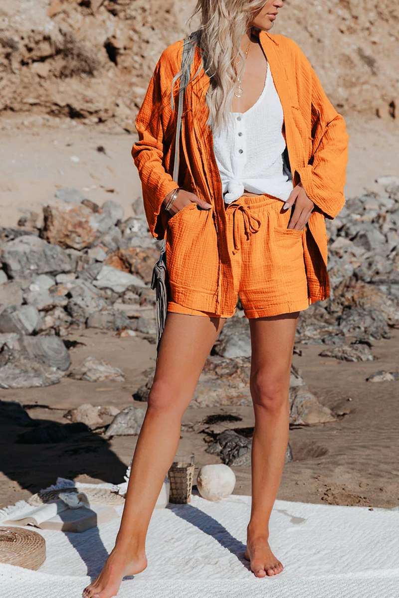 Sexy Casual Solid Patchwork Cardigan Collar Blouses(4 Colors) - Fashionpara