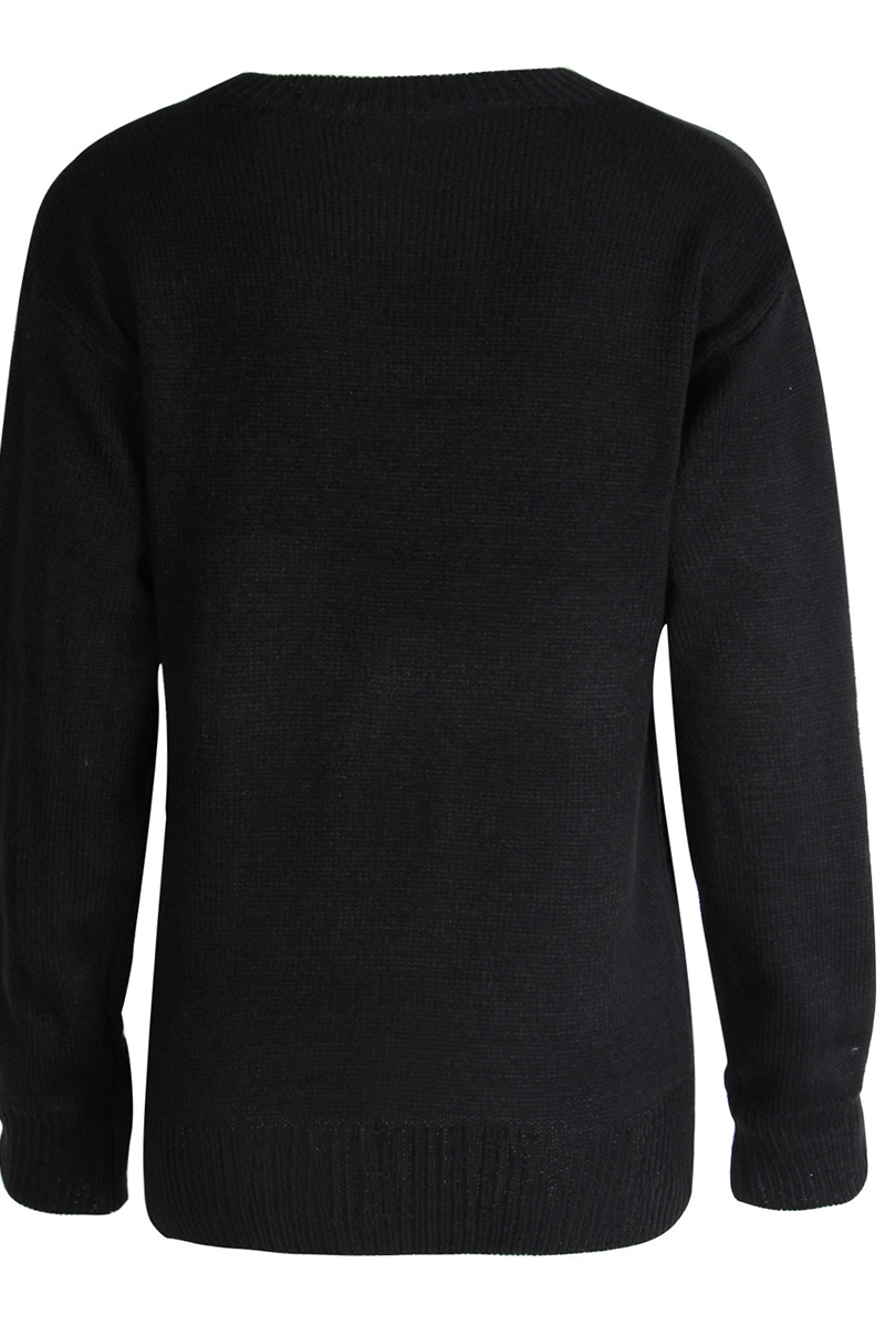 Florcoo Embroidered Patchwork O Neck Sweater for Casual Style