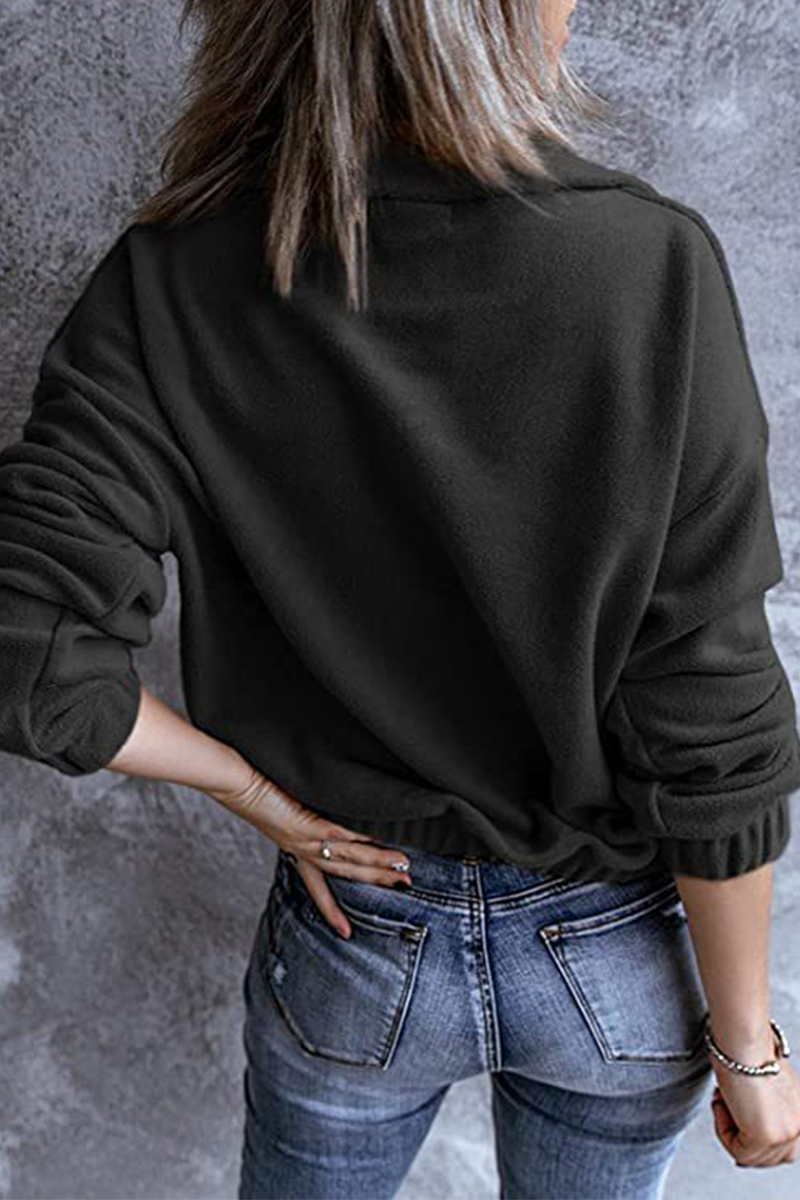 Casual Solid Zipper Collar Tops(6 Colors) - Fashionpara