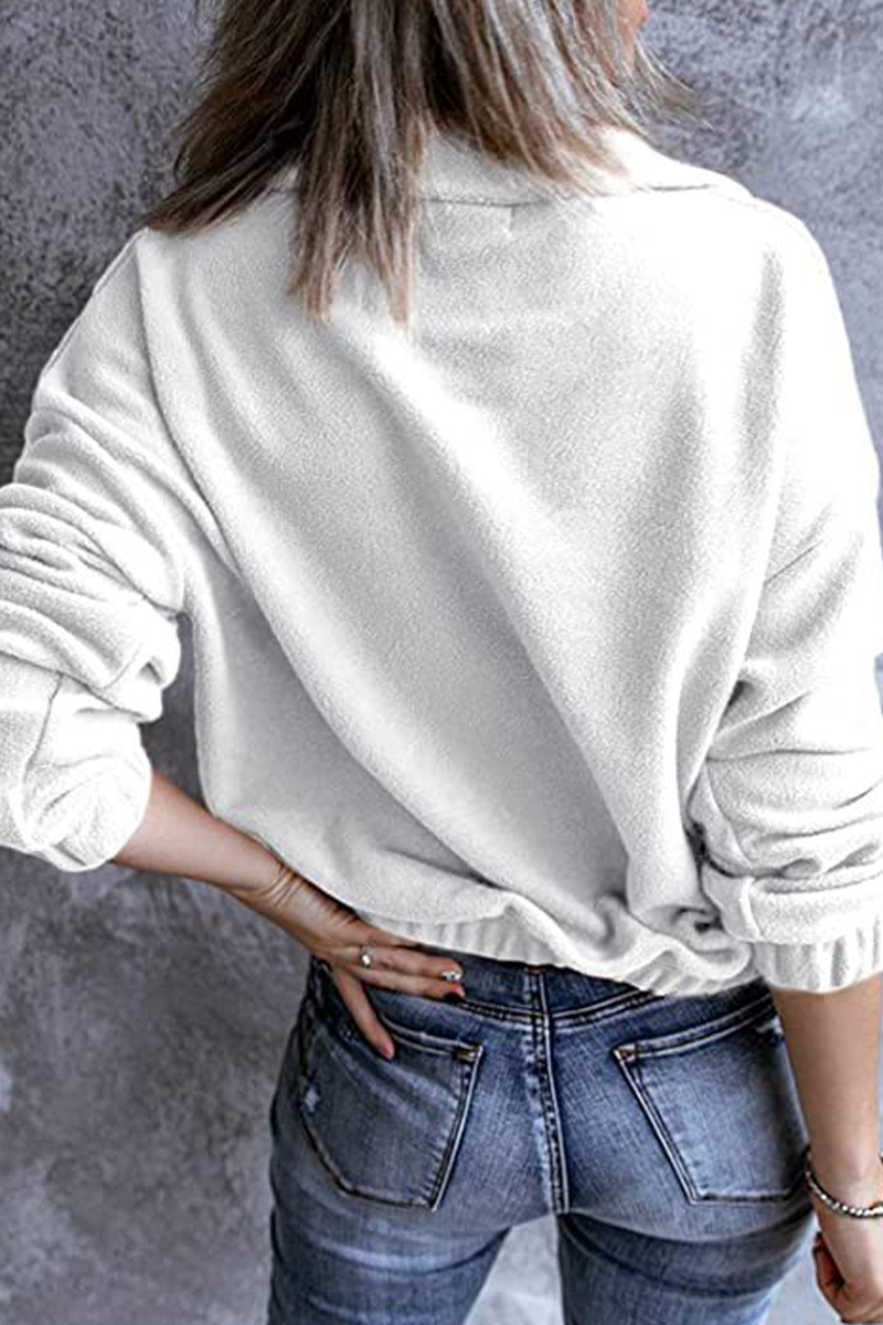 Casual Solid Zipper Collar Tops(6 Colors) - Fashionpara