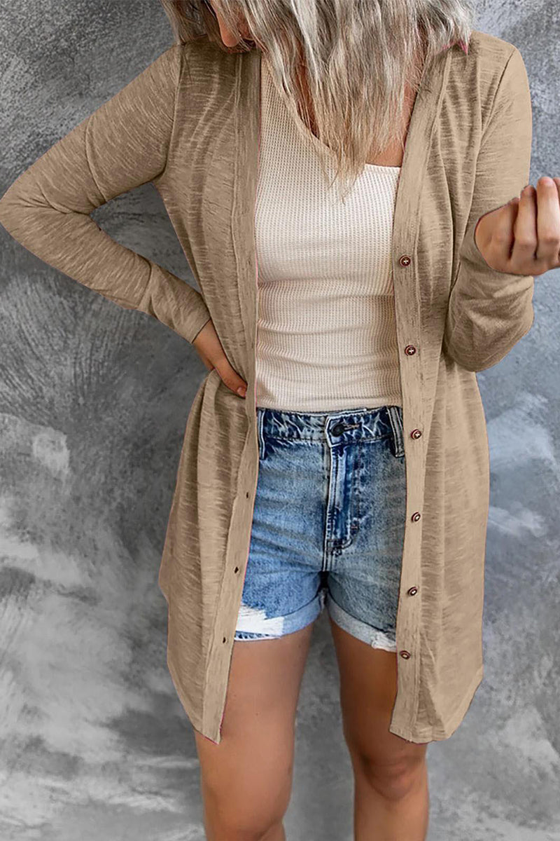 Fashion Solid Buttons O Neck Tops(5 Colors) - Fashionpara