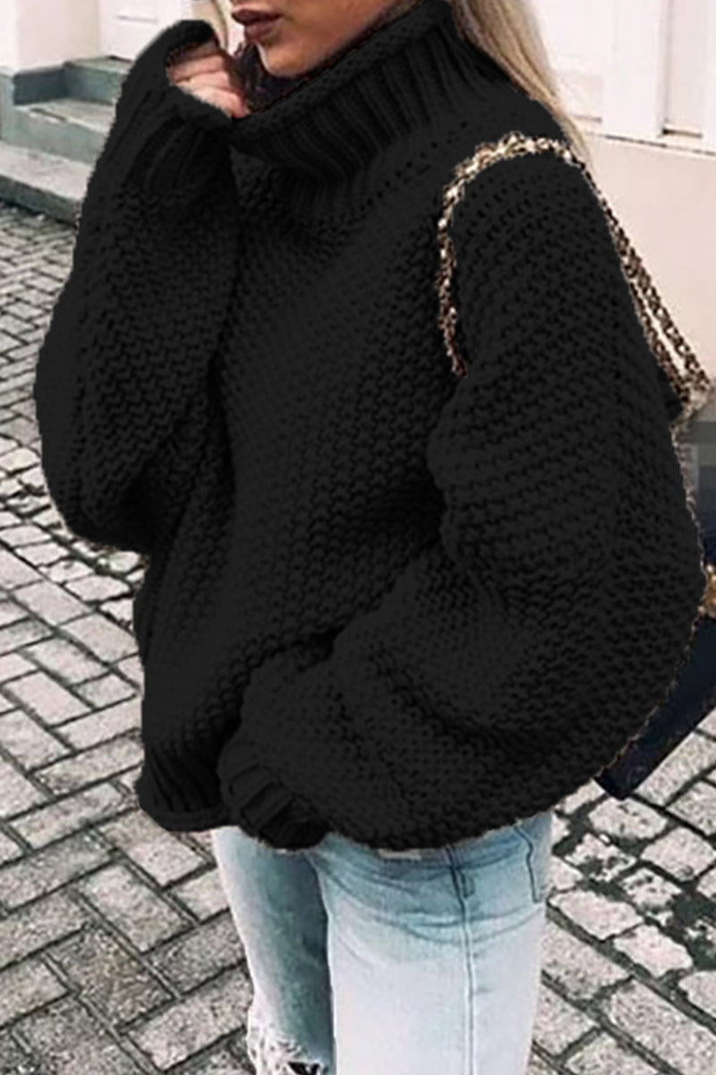 Fashion Casual Solid Patchwork Turtleneck Sweaters(14 Colors) - Fashionpara