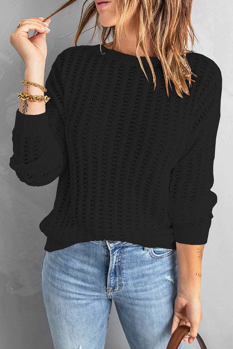 Casual Solid Patchwork O Neck Sweaters(8 Colors) - Fashionpara