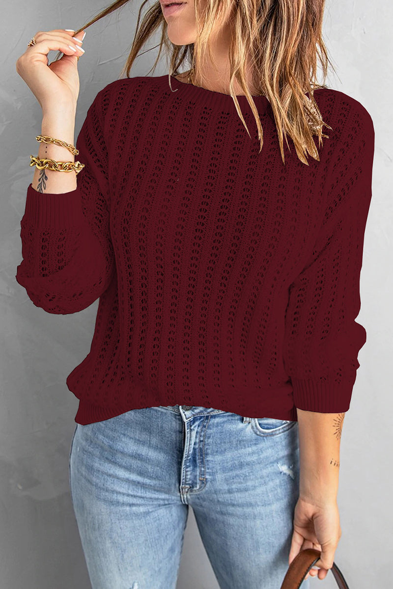 Casual Solid Patchwork O Neck Sweaters(8 Colors) - Fashionpara