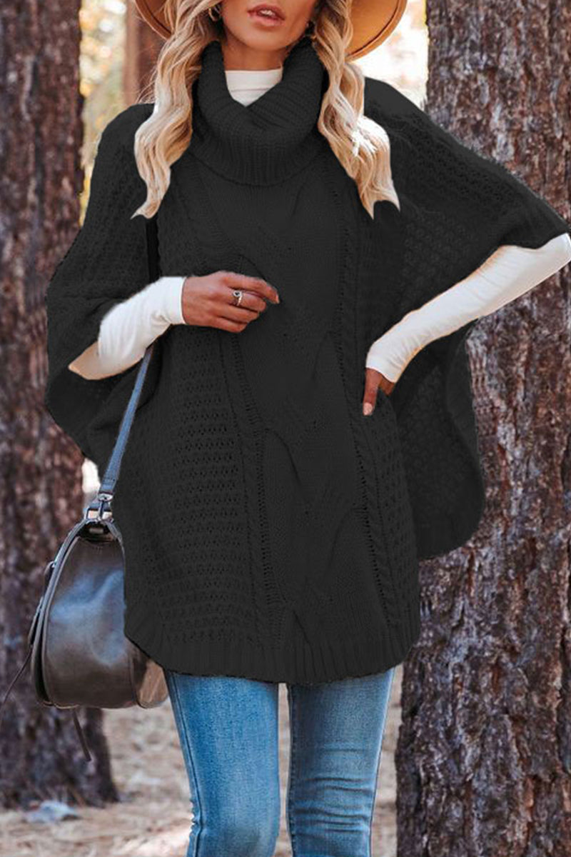 Fashion Solid Patchwork Turtleneck Sweaters(3 Colors) - Fashionpara