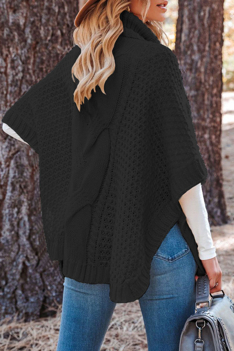 Fashion Solid Patchwork Turtleneck Sweaters(3 Colors) - Fashionpara