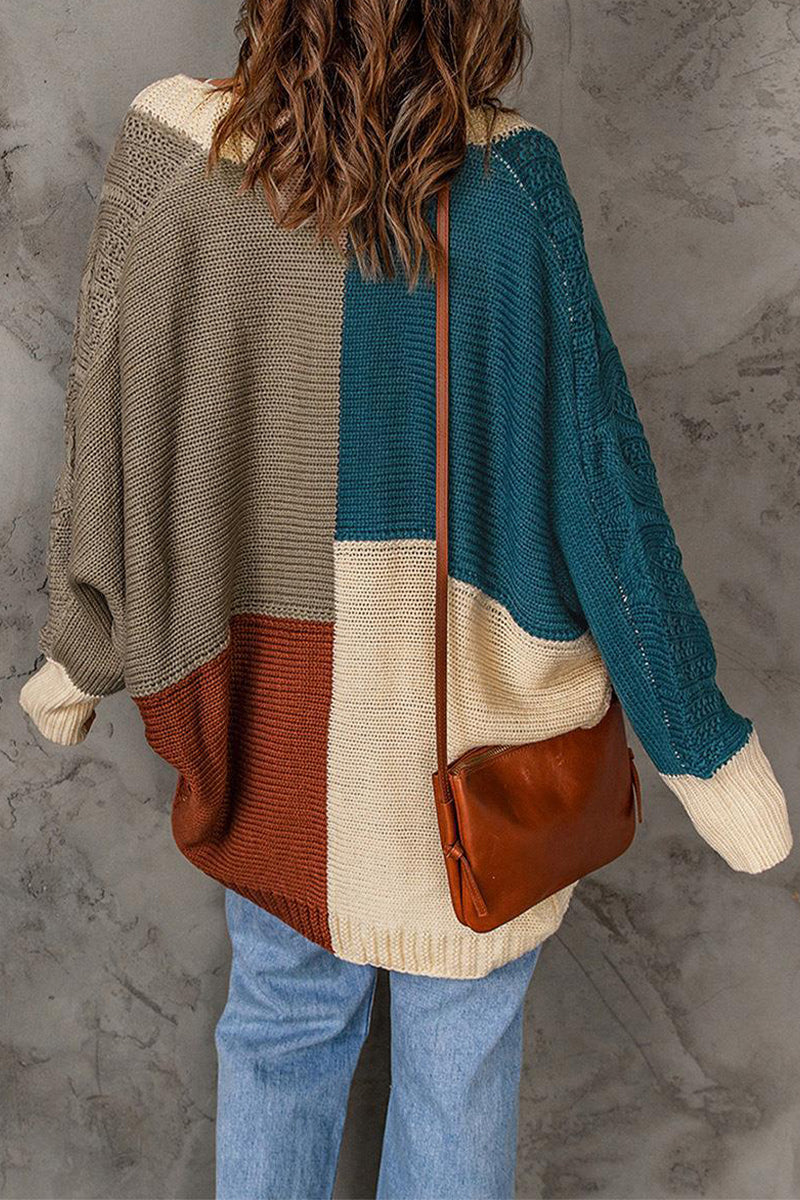 Florcoo Color Block Cardigan for Effortless Style and Comfort