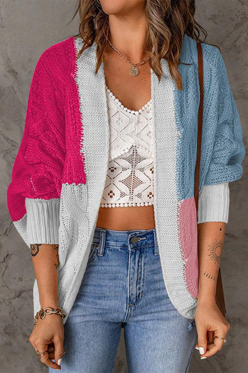 Florcoo Color Block Cardigan for Effortless Style and Comfort
