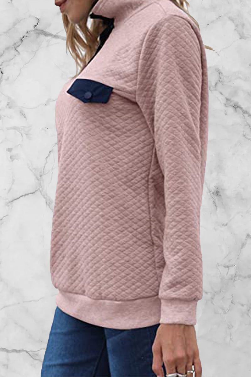 Casual Solid Patchwork Turtleneck Hoodies(7 Colors) - Fashionpara