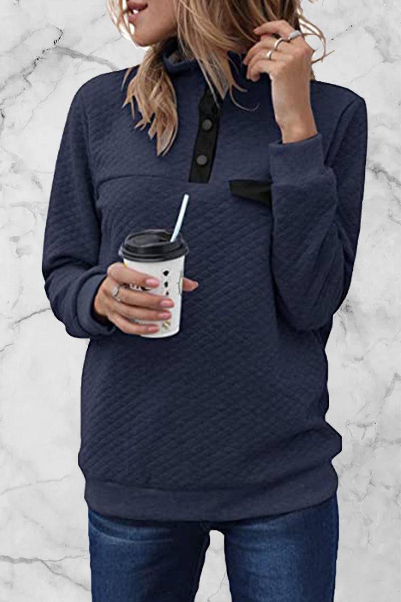 Casual Solid Patchwork Turtleneck Hoodies(7 Colors) - Fashionpara