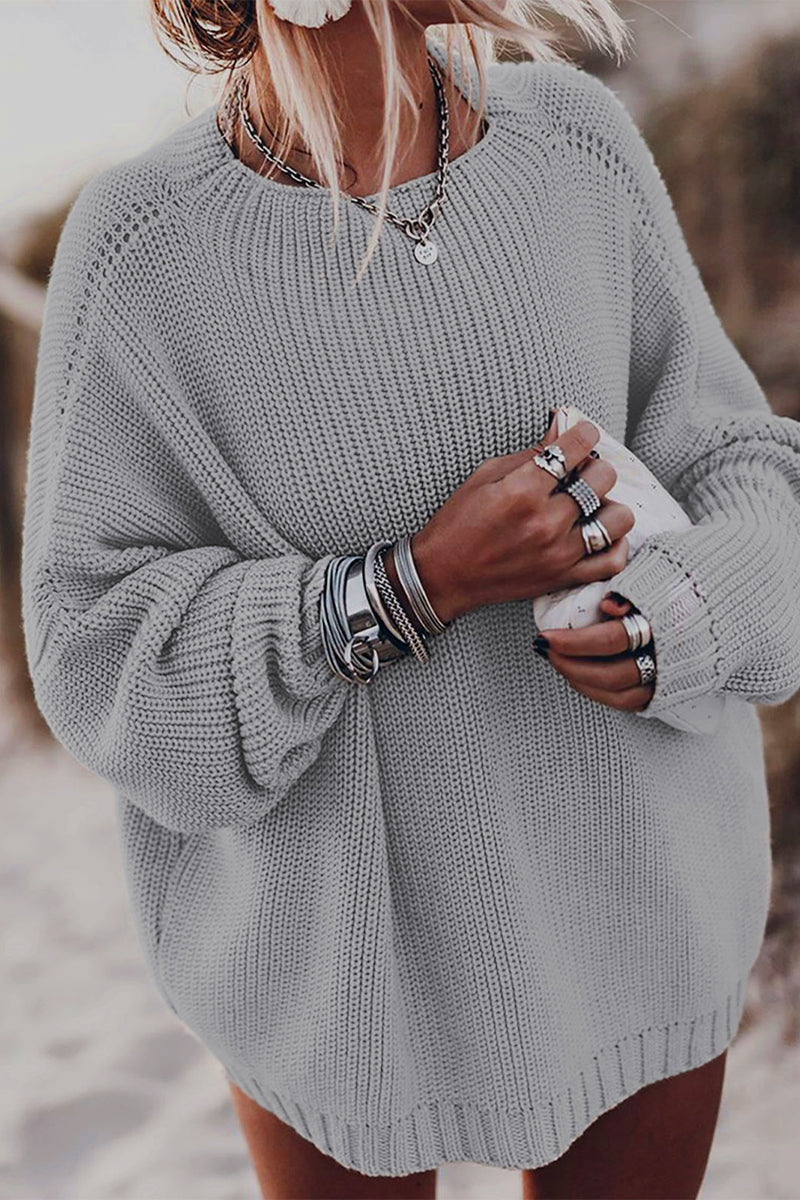 Casual Street Solid Solid Color O Neck Tops(6 Colors) - Fashionpara