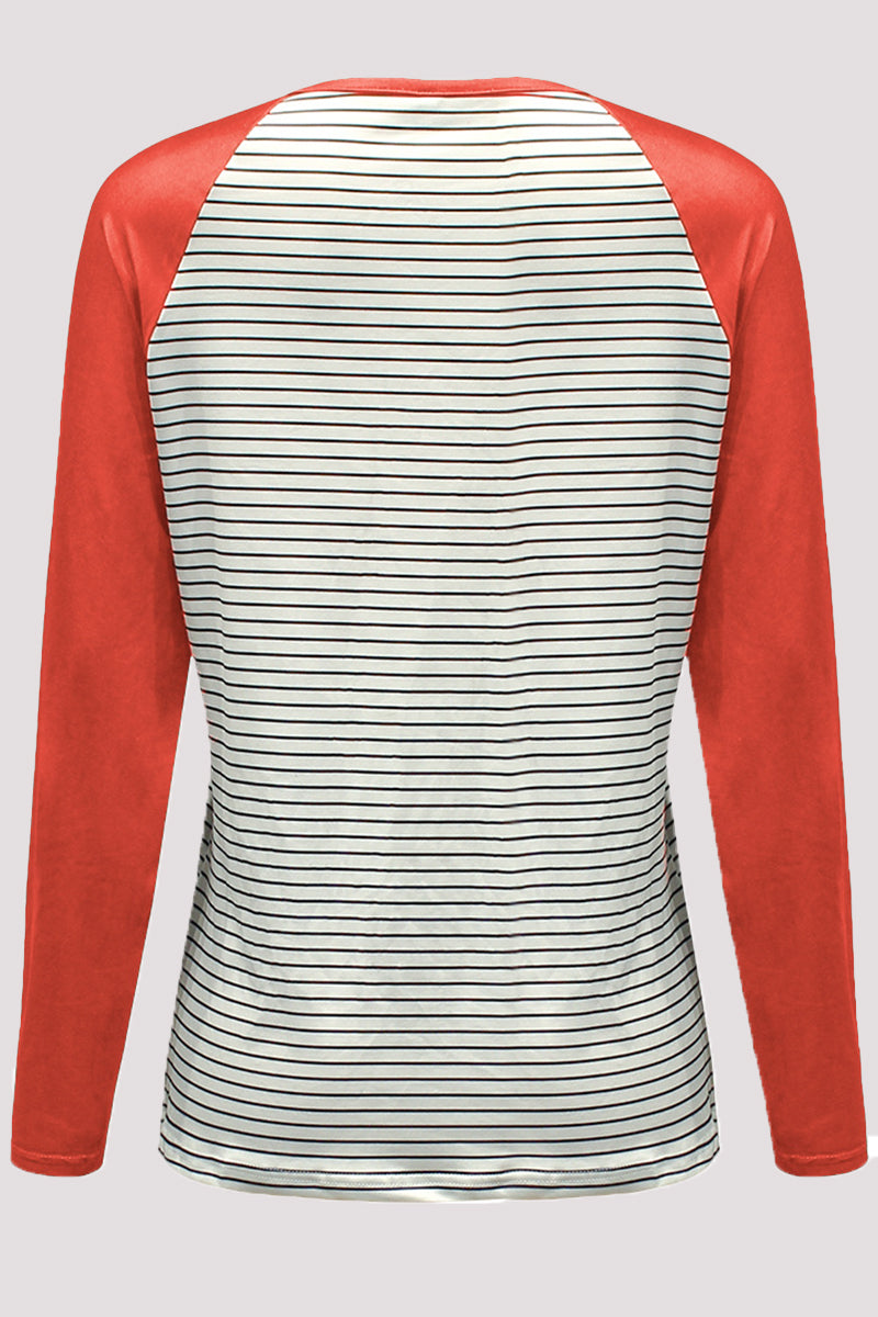 Casual Patchwork O Neck Tops - Fashionpara