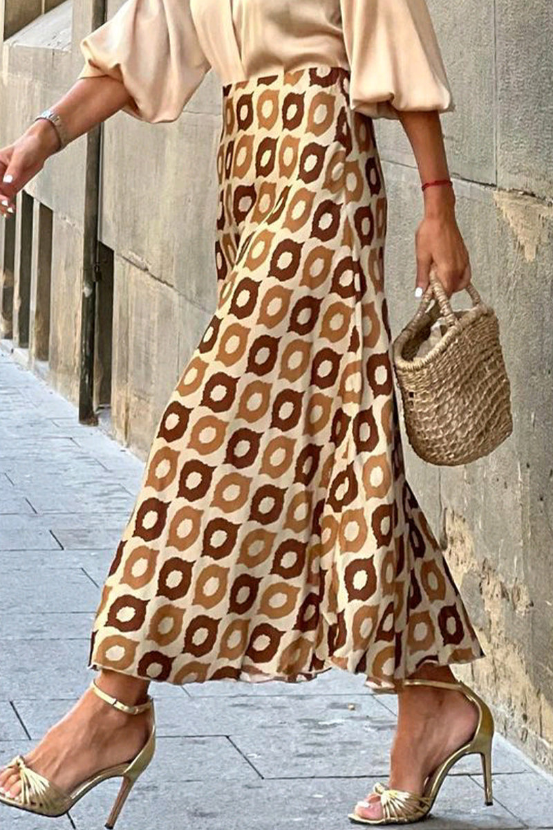 Sweet Polka Dot Printing Boot Cut Full Print Bottoms - Fashionpara