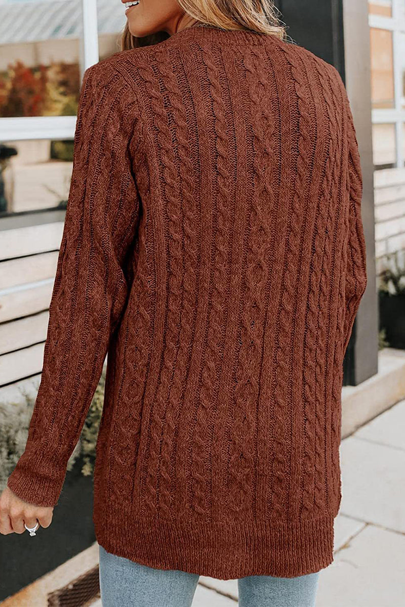 Casual Buttons Solid Color V Neck Cardigans(5 Colors) - Fashionpara