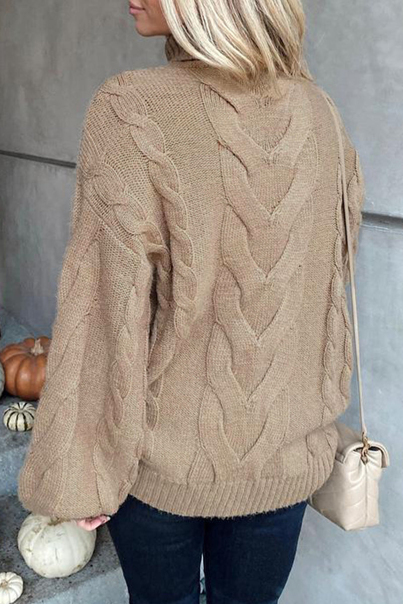 Casual Street Solid Color Turtleneck Sweaters(5 Colors) - Fashionpara