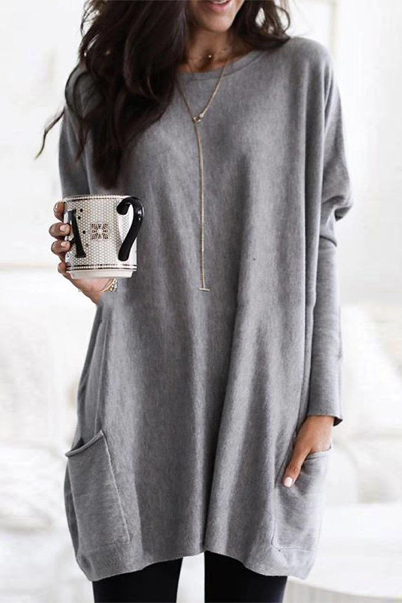 Casual Solid Patchwork Pocket V Neck Tops(12 Colors) - Fashionpara