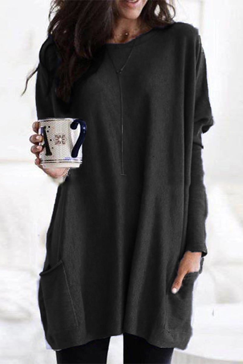 Casual Solid Patchwork Pocket V Neck Tops(12 Colors) - Fashionpara