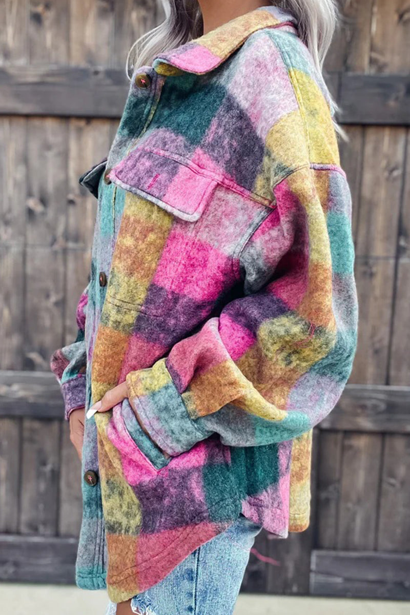 Casual Street Print Printing Turndown Collar Blouses(3 Colors) - Fashionpara