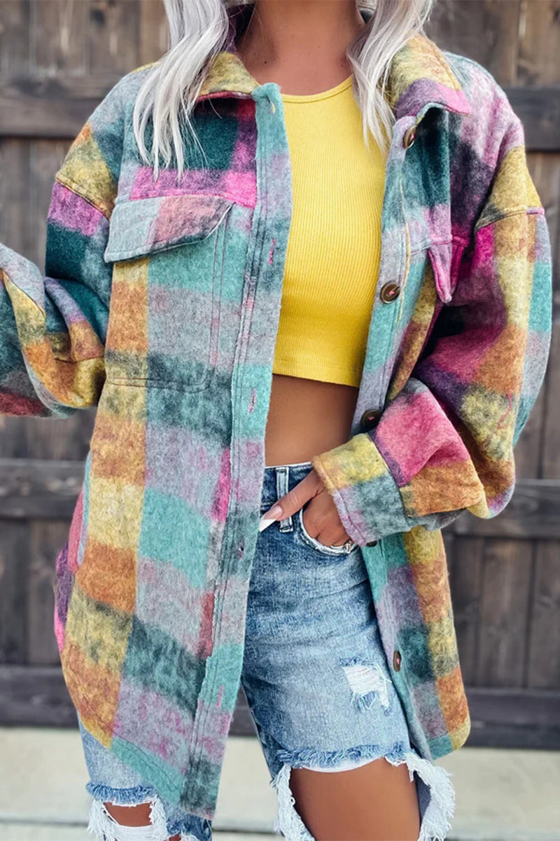 Casual Street Print Printing Turndown Collar Blouses(3 Colors) - Fashionpara