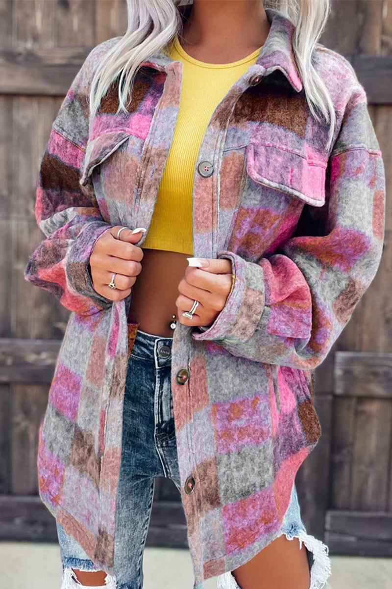 Casual Street Print Printing Turndown Collar Blouses(3 Colors) - Fashionpara