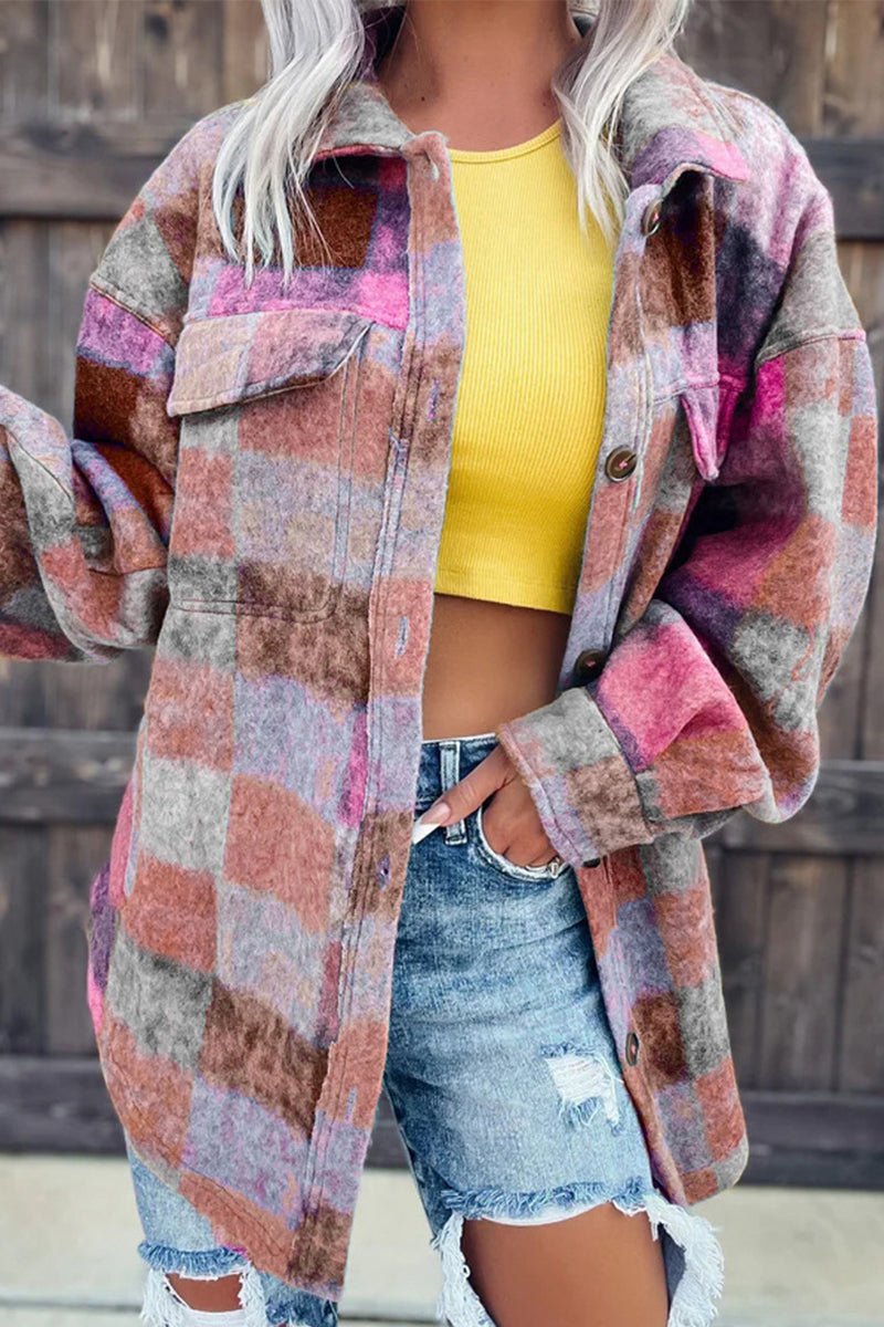 Casual Street Print Printing Turndown Collar Blouses(3 Colors) - Fashionpara