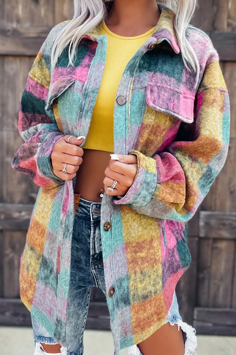 Casual Street Print Printing Turndown Collar Blouses(3 Colors) - Fashionpara