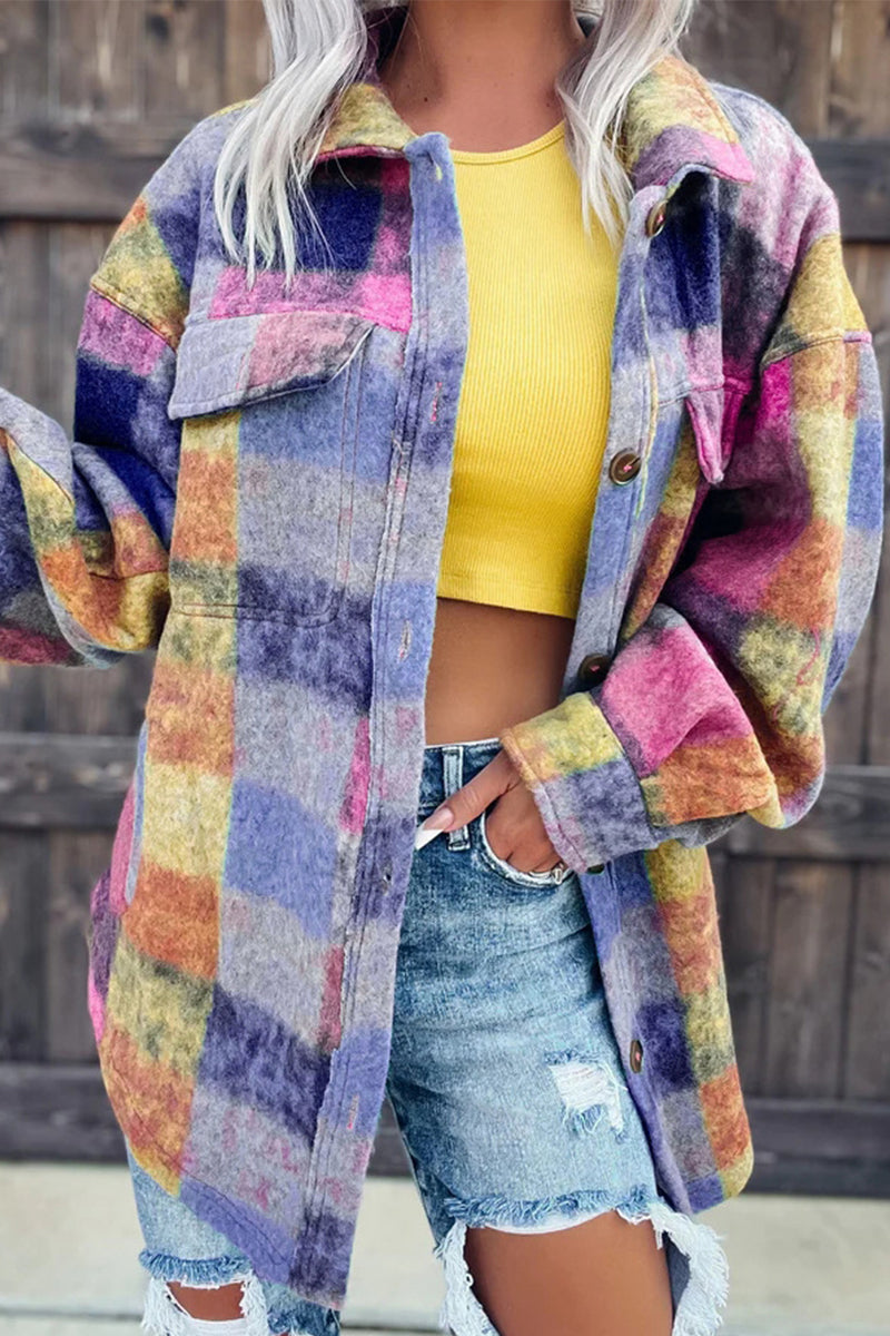 Casual Street Print Printing Turndown Collar Blouses(3 Colors) - Fashionpara