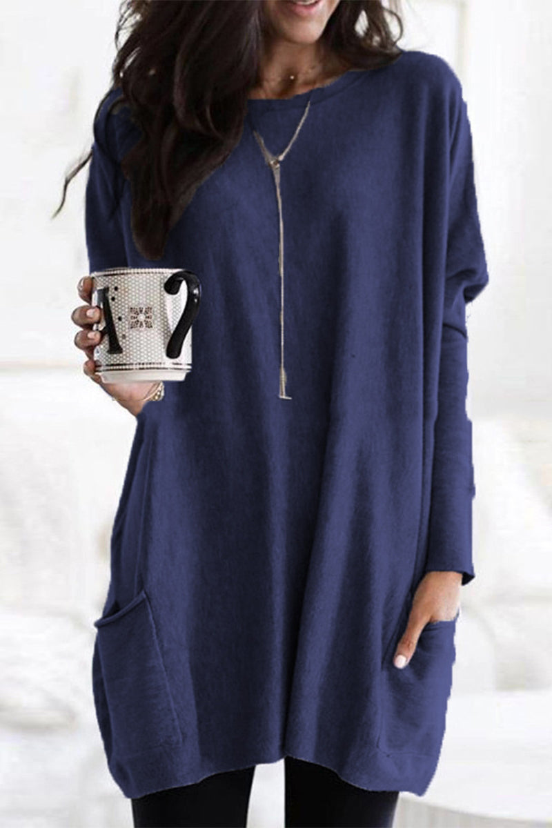 Casual Solid Patchwork Pocket V Neck Tops(12 Colors) - Fashionpara