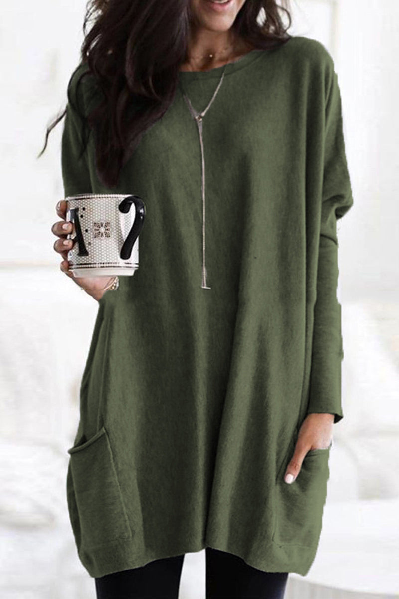 Casual Solid Patchwork Pocket V Neck Tops(12 Colors) - Fashionpara