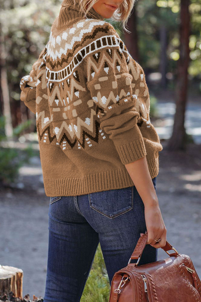 Florcoo Street Plaid Turtleneck Sweater - 4 Stylish Colors