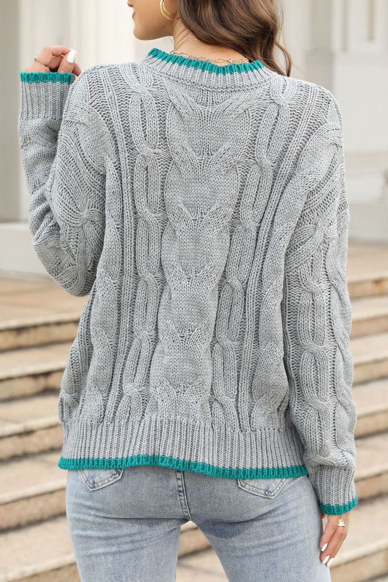 Casual Striped Patchwork O Neck Tops - Fashionpara