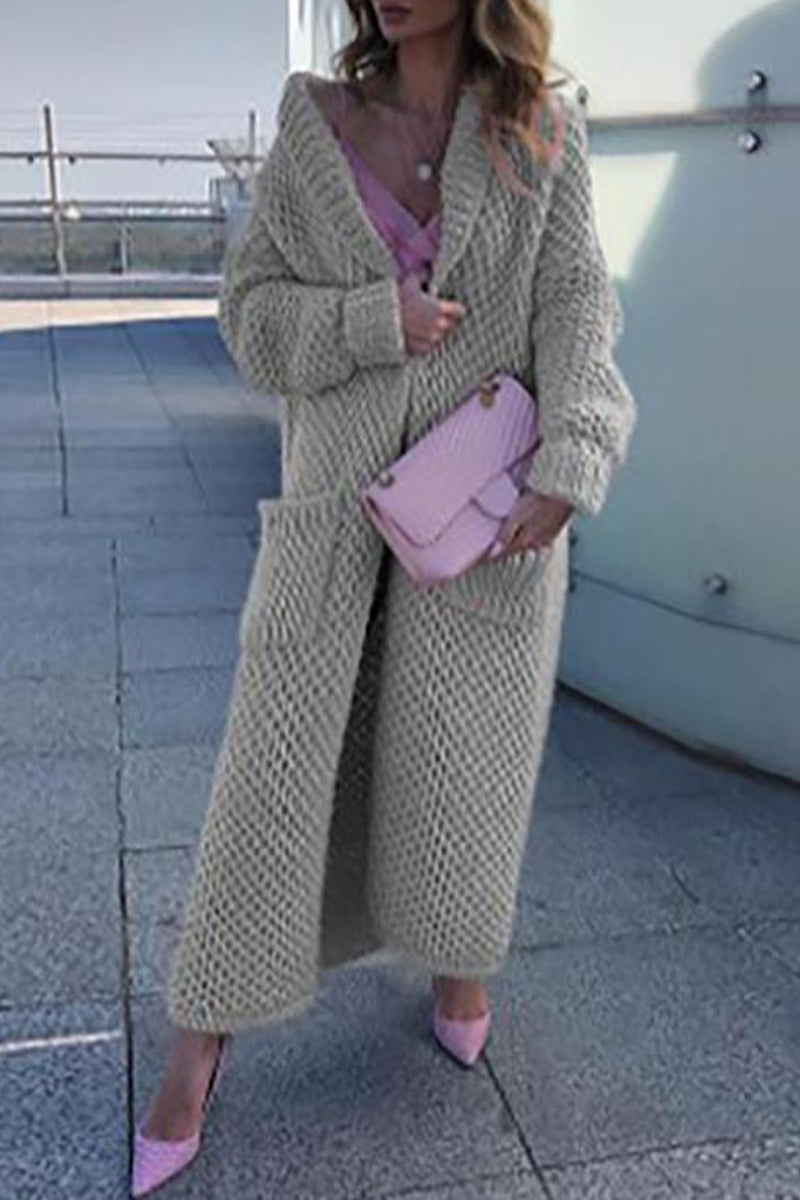 Elegant Solid Solid Color Cardigan Collar Sweaters(6 Colors) - Fashionpara