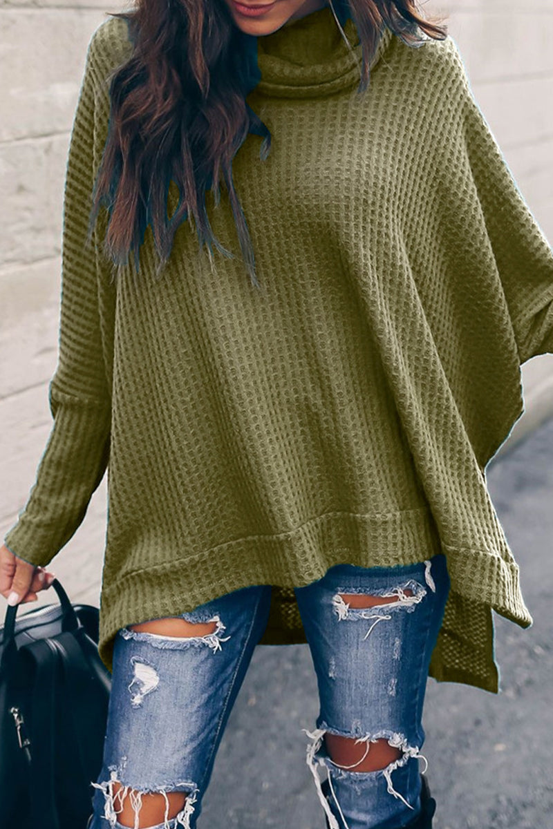 Florcoo Solid Color Turtleneck Sweater for Effortless Style