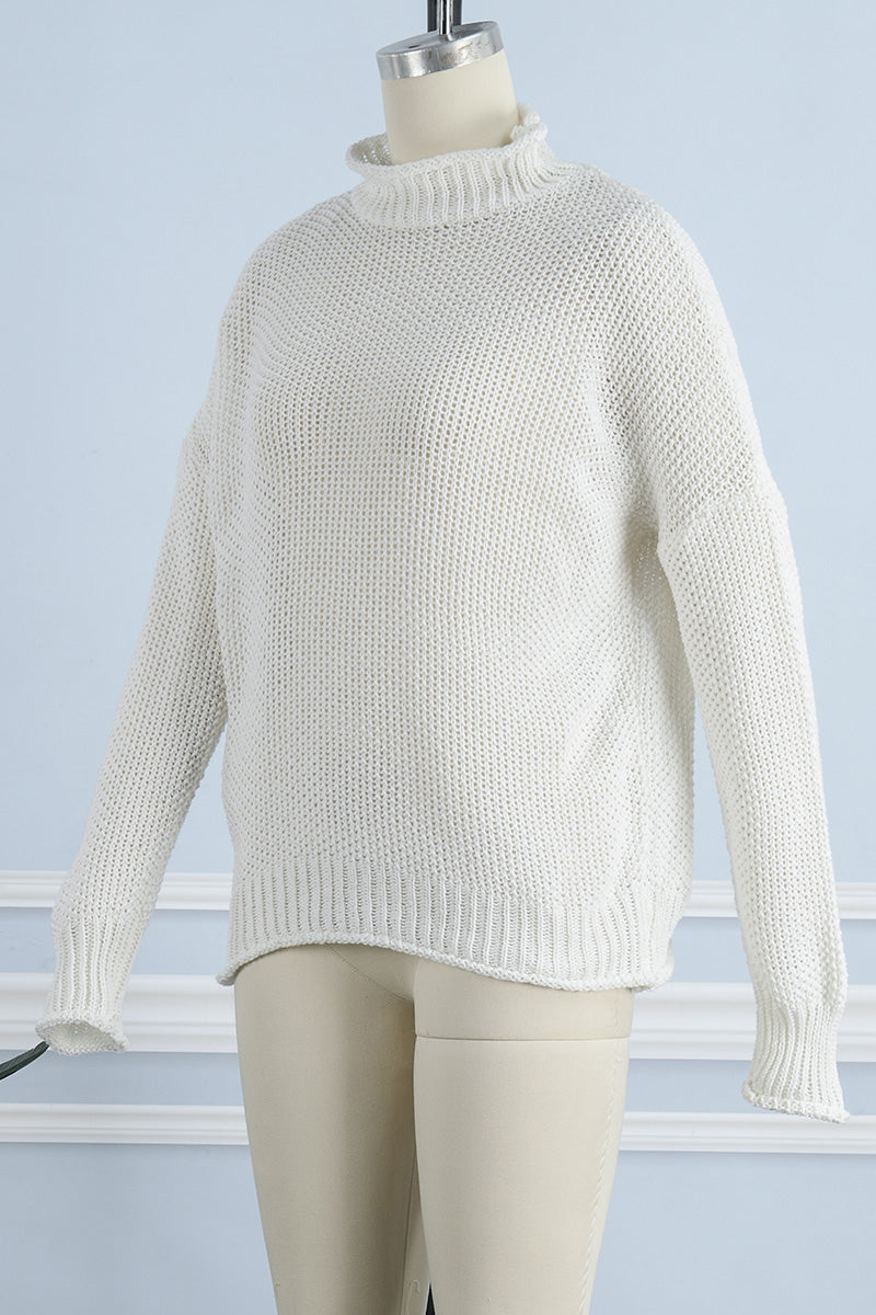 Stylish Florcoo Patchwork Turtleneck Sweater in 14 Colors