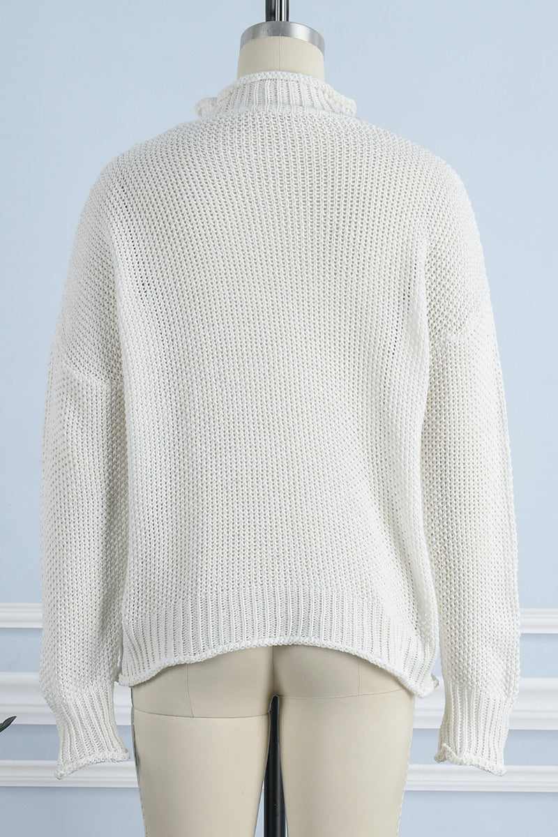 Stylish Florcoo Patchwork Turtleneck Sweater in 14 Colors