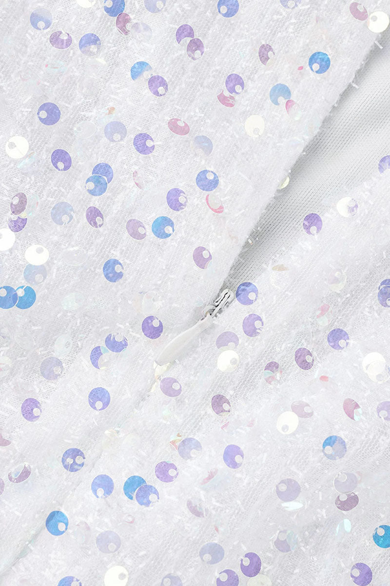 Sexy Elegant Solid Sequins Patchwork Chains O Neck Pencil Skirt Dresses(3 Colors) - Fashionpara