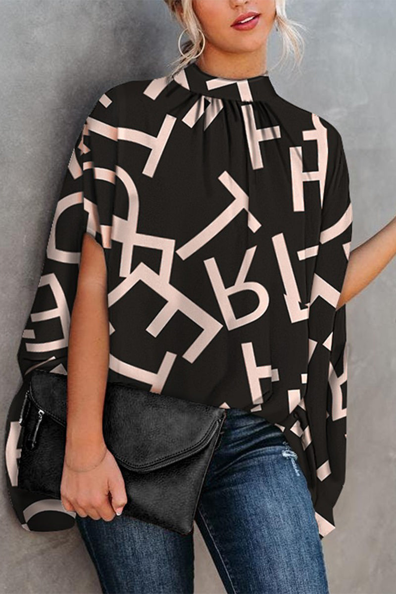 Casual Print Printing O Neck Blouses(10 Colors) - Fashionpara